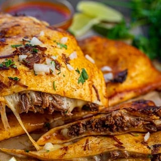 Quesadilla Queso Birria with Consomme