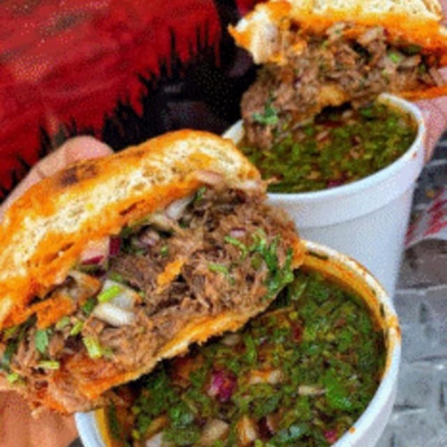 Torta Birria with Consomé.
