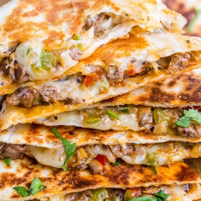 Quesadilla With a Drink.